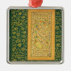 Kalligraphie durch Mir Ali des Herzens, mit einem Ornament Aus Metall