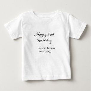Kalligraphie einfach minimale glückliche 2. Geburt Baby T-shirt