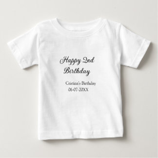 Kalligraphie einfach minimale glückliche 2. Geburt Baby T-shirt