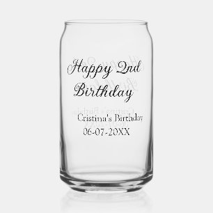 Kalligraphie einfach minimale glückliche 2. Geburt Dosenglas