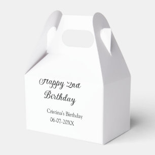 Kalligraphie einfach minimale glückliche 2. Geburt Geschenkschachtel