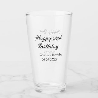 Kalligraphie einfach minimale glückliche 2. Geburt Glas