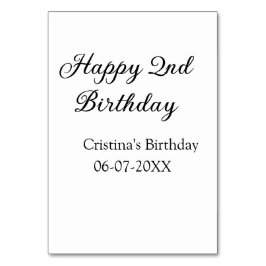 Kalligraphie einfach minimale glückliche 2. Geburt Tischnummer