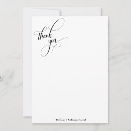 Kalligraphie einfach schwarz und weiß dankeskarte