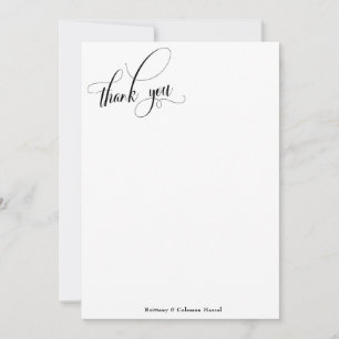 Kalligraphie einfach schwarz und weiß dankeskarte