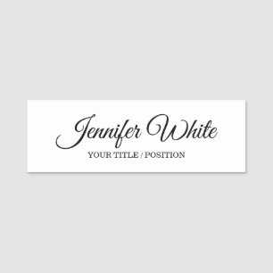 Kalligraphie Elegant Black & White Bold Retro Namensschild