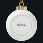 Kalligraphie Elegant Grau Weiß Schlicht Einfache B Keramik Kugel-Ornament<br><div class="desc">Suchen Sie eine schöne Kalligrafie mit einer ästhetischen Handschrift? Dieses einfache,  auffällige Design ist für Sie. Dieses Produkt beeindruckt sofort diejenigen,  die es sehen. Das feine und geschmackvolle Design spiegelt sofort die Qualität Ihrer Beziehung und Familie wider.</div>