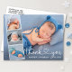 Kalligraphie Herz 4 Foto Collage Baby Vielen Dank Postkarte (Customize to change your personalized text size or text style.)