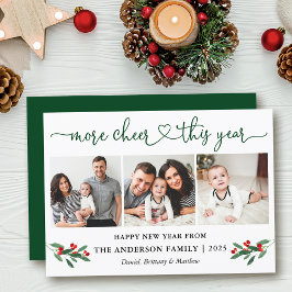 Kalligraphie Herz mehr Cheer Holly 3 Foto Feiertagskarte