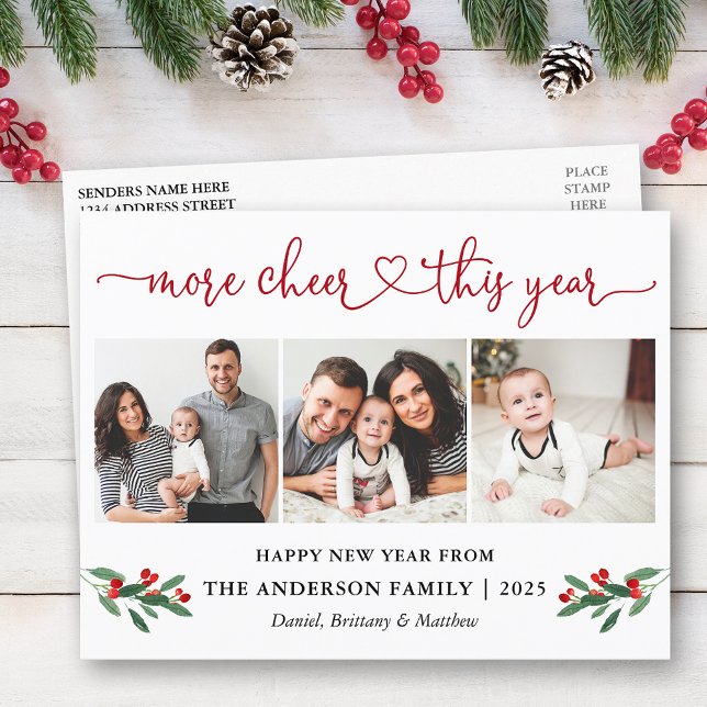 Kalligraphie Herz Mehr Chef 3 Foto Holly Postkarte (Customize to change your personalized text size or text style.)