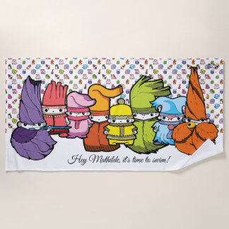 Kalligraphie Karikatur Goblins WhitePattern Strandtuch