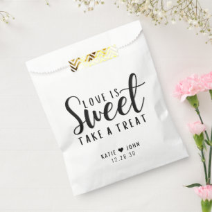 Kalligraphie Liebe ist süß Nehmen Sie eine Leckere Geschenktütchen
