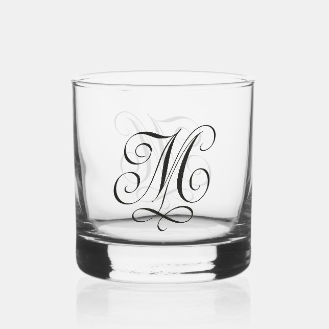 Kalligraphie "M" Etched Glassware Whiskyglas (Rückseite)