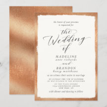 Kalligraphie mit Copper Edge Luxus-Hochzeit im Her