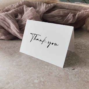 Kalligraphie Moderne elegante geklappte Hochzeit Dankeskarte