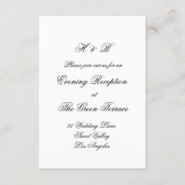 Kalligraphie Monogram Schwarz-Weiß-Feierliche Hoch Begleitkarte