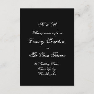 Kalligraphie Monogram Schwarz-Weiß-Feierliche Hoch Begleitkarte