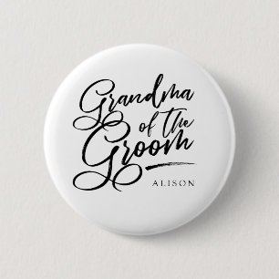 Kalligraphie Oma der Groom elegante Button