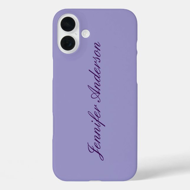 Kalligraphie Pastel Pale Lila Personalisiert Case-Mate iPhone Hülle (Rückseite)