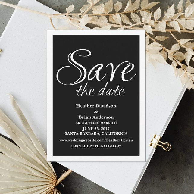 Kalligraphie Save the Date einladen, Schwarz Einladung (Von Creator hochgeladen)