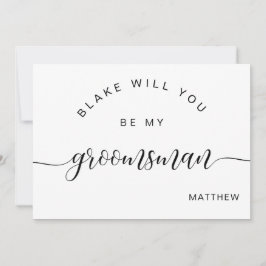 Kalligraphie Schwarz und Weiß, sei meine Trauzeuge Mitteilungskarte