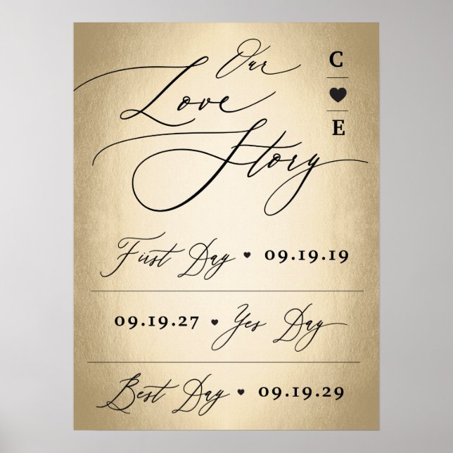 Kalligraphie-Skript auf unserer Liebe-Geschichte-H Poster (Vorne)