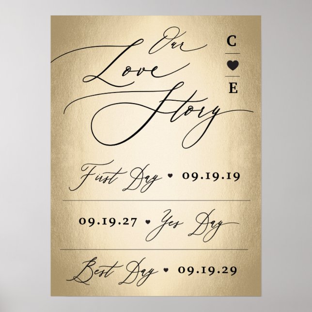 Kalligraphie-Skript auf unserer Liebe-Geschichte-H Poster (Vorne)