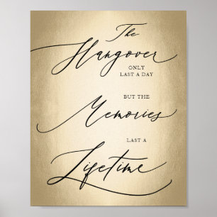 Kalligraphie-Skript Das Hangover-Zeichen nur Hochz Poster