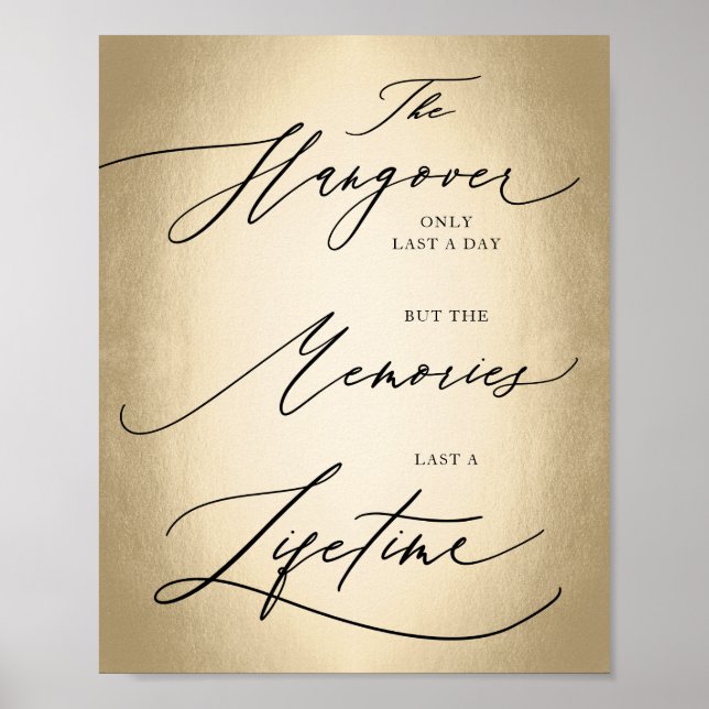 Kalligraphie-Skript Das Hangover-Zeichen nur Hochz Poster (Vorne)