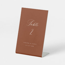 Kalligraphie-Tischnummern Hochzeitspersonal Sockelschild