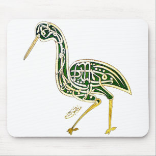 Kalligraphie-Vogel (Storch) Mousepad