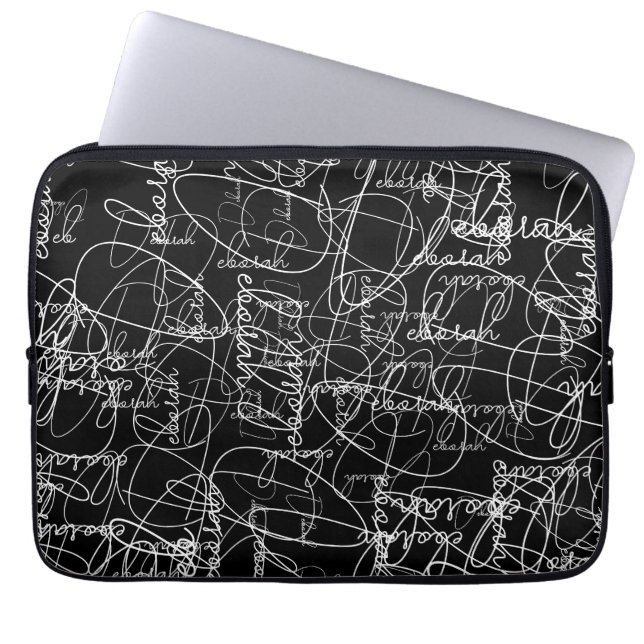 Kalligraphiemuster - Signaturen Laptopschutzhülle (Vorderseite)
