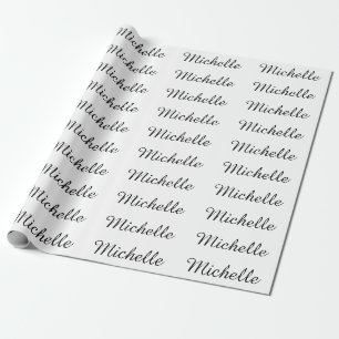 Kalligraphiename Creative Trendy White Geschenkpapier