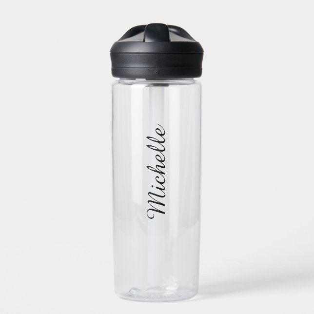 Kalligraphiename Creative Trendy White Trinkflasche (Vorderseite)