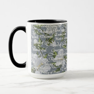 Kalligraphienamen Christi Grau und Schwarz Tasse