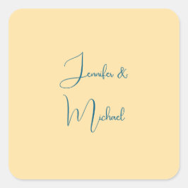 Kalligraphienamen Elegant Schlichte, einfache Beig Quadratischer Aufkleber