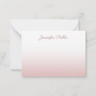 Kalligraphierte Name-Rose Gold Elegant Mitteilungskarte