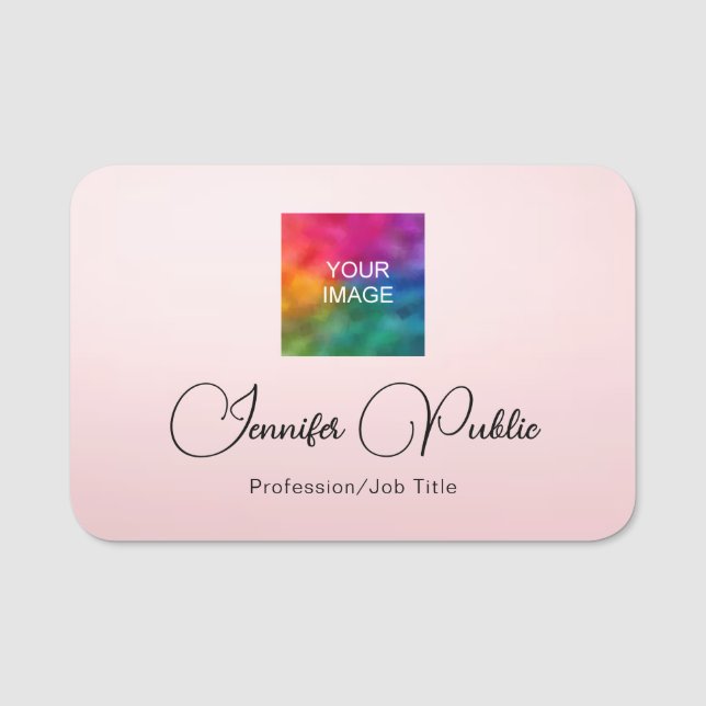 Kalligraphierte Skriptvorlage Elegante Rose Gold Namensschild (Vorderseite)