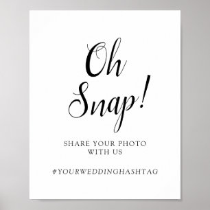 Kalligraphische Hochzeit "Oh Snap!" Schild