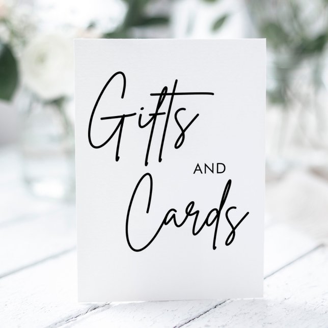 Kalligraphische Hochzeitkarten und Geschenke Sockelschild (Von Creator hochgeladen)