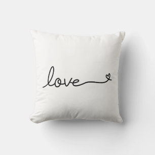 Kalligraphische Liebe Text mit Herzvalentinstag Kissen