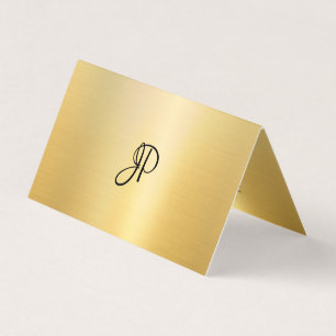 Kalligraphische Monogram Moderne Imitat Gold Scrip Visitenkarten