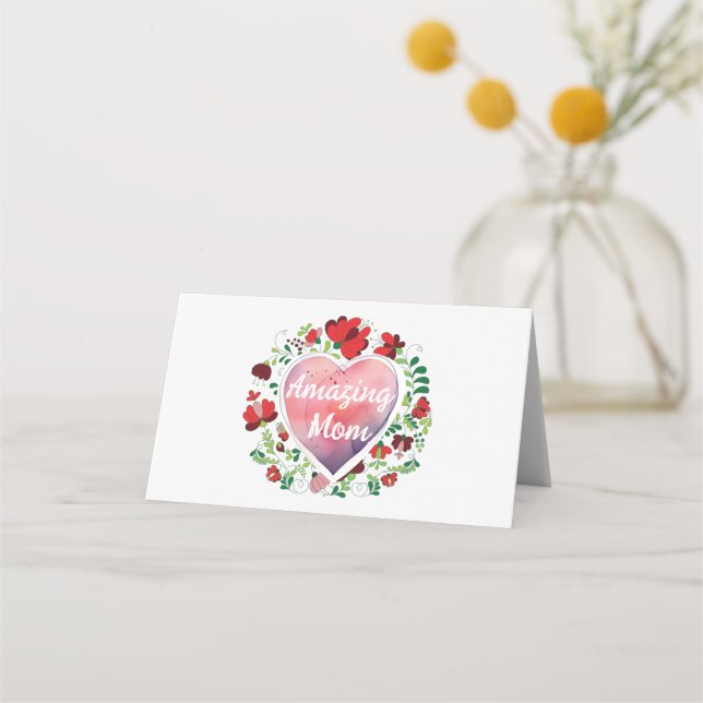 Kalligraphische Schrift Phantastische Mama Muttert Platzkarte (Vorderseite)