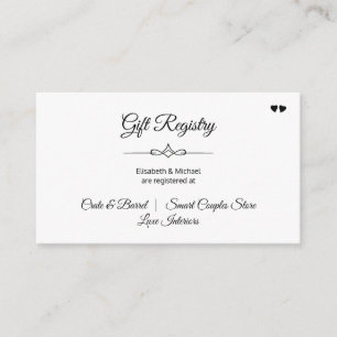 Kalligraphische Schwarz-Weiß-Hochzeitsgeschenk Begleitkarte