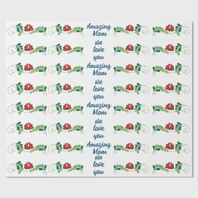 Kalligraphische Skripte Phantastische Mama Muttert Geschenkpapier (Flach)