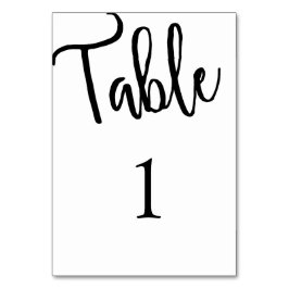 Kalligraphische Tischnummer. Moderne Hochzeit. ein Tischnummer