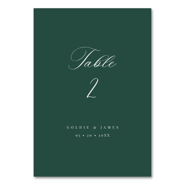 Kalligraphische Tischnummern, die Rezeptionsdekora Tischnummer (Vorderseite)