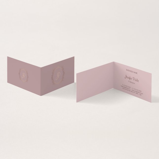 Kalligraphisches Skript Moderne Elegant Template T Visitenkarten (Innenseite und Außenseite)