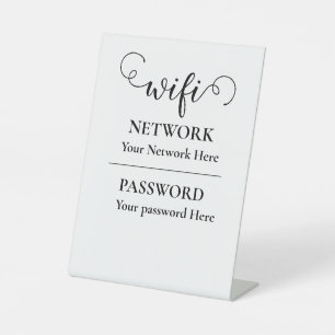 kalligraphisches WiFi-Kennwort Sockelschild