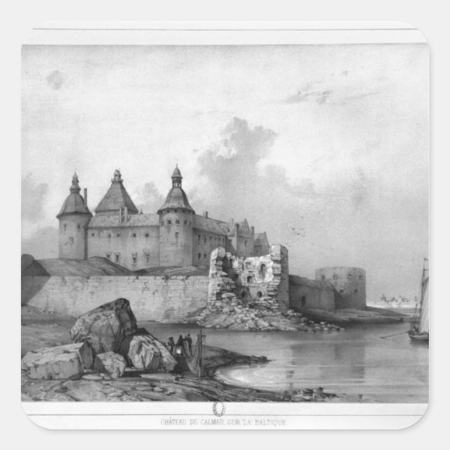 Kalmar Castle Quadratischer Aufkleber (Vorderseite)